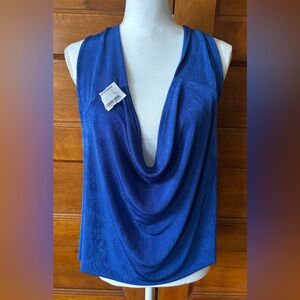 Blue Women's Backless Drape Top